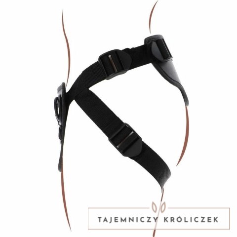 Get Real Uprząż Deluxe z regulacją, 3 silikonowe pierścienie, czarna GET REAL