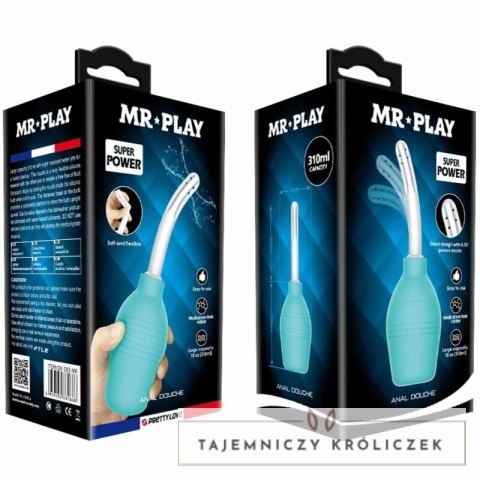 MR PLAY Gruszka do higieny analnej silikonowa niebieska 220 ml MR PLAY