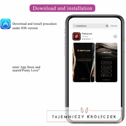 Pretty Love Abner APP fioletowy - system intymny z Bluetooth i aplikacją PRETTY LOVE
