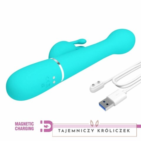 Pretty Love Dejon Rabbit 3w1 wielofunkcyjny masażer aqua green silikon PRETTY LOVE
