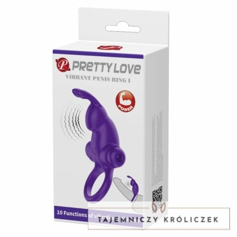 Pretty Love Krolik Fioletowy - Pierścień Wibracyjny Silikonowy 10 Trybow PRETTY LOVE