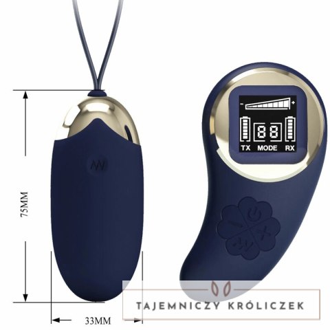 Pretty Love Mina niebieskie jajko sterowane pilotem, 10 trybow, USB PRETTY LOVE