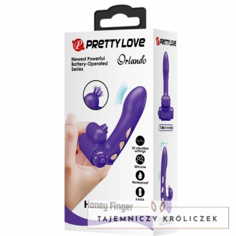 Pretty Love Orlando - Fioletowy nakładka z wibracją na palec, 10 trybow PRETTY LOVE