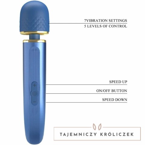 Pretty Love Power Wand masażer 7 trybow wibracji niebieski 24 cm PRETTY LOVE