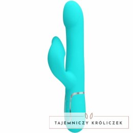 Pretty Love Rabbit Aqua Zielony - Wibrujący masażer z perłami, 7 trybow PRETTY LOVE