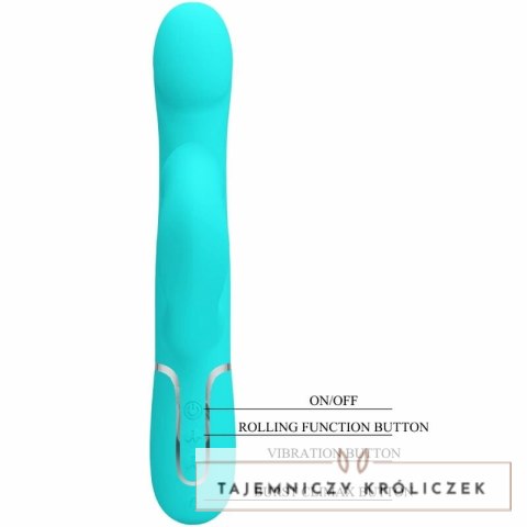 Pretty Love Rabbit Aqua Zielony - Wibrujący masażer z perłami, 7 trybow PRETTY LOVE