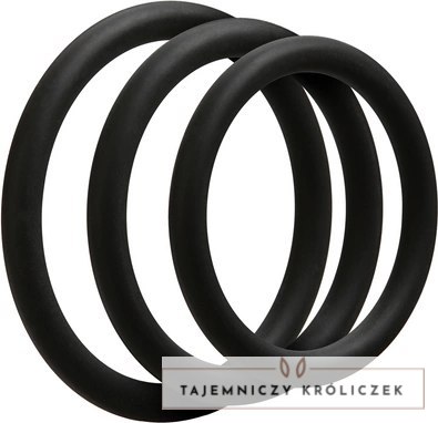 Doc Johnson OptiMALE Thick - Zestaw 3 silikonowych pierścieni, czarne Doc Johnson
