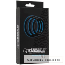 Doc Johnson OptiMALE Thick - Zestaw 3 silikonowych pierścieni, czarne Doc Johnson