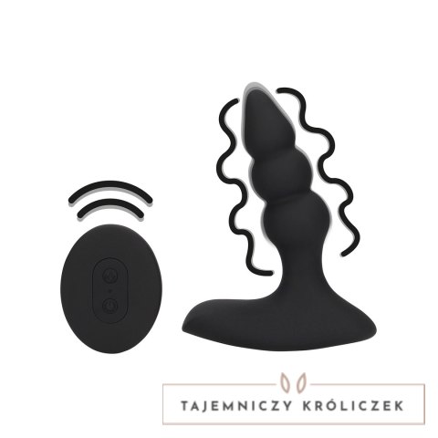 Loveline Plug z Wibracją i Pilotem, Licorice Black, anatomiczny kształt Loveline by Shots