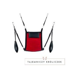 Mr. Sling Uprząż materiałowa kwadratowa z poduszką i podnożkami czerwona Mr. Sling