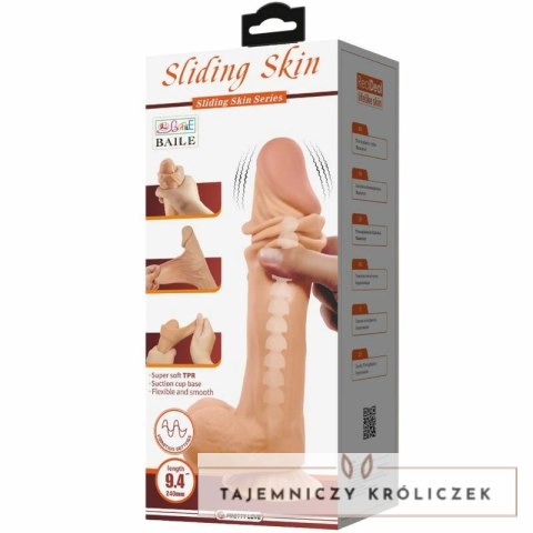 Pretty Love Sliding Skin 24 cm - Model z Przyssawką i Pilotem, Kolor Cielisty PRETTY LOVE