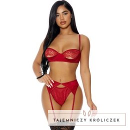 Baci Just a Peek S Komplet bielizny z koronką i pasem do pończoch Forplay