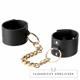 Bijoux Indiscrets Maze Wide Cuffs Black - szerokie mankiety z eko skory Bijoux Indiscrets