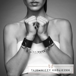 Bijoux Indiscrets Maze Wide Cuffs Black - szerokie mankiety z eko skory Bijoux Indiscrets