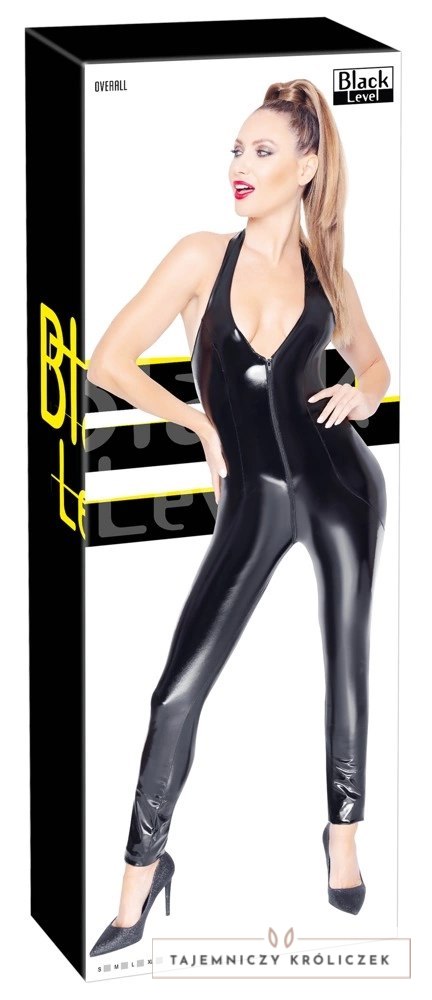 Black Level Kombinezon Vinylowy Czarny Z Dwukierunkowym Zamkiem S Black Level