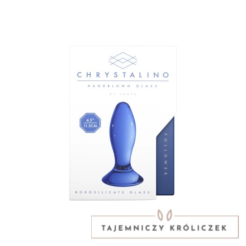 Christalino Follower szklany korek analny borokrzemianowy niebieski Chrystalino by Shots
