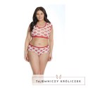 Coquette komplet top i szorty z nadrukiem plus size wygodny fason Coquette