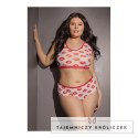 Coquette komplet top i szorty z nadrukiem plus size wygodny fason Coquette