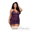 Dreamgirl Halka z diamencikami + stringi komplet czarny Dreamgirl