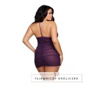 Dreamgirl Halka z diamencikami + stringi komplet czarny Dreamgirl