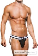 Prowler Jock Strap XL - Męskie majtki sportowe z otwartym tyłem, biało-czarne Prowler