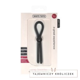 Shots Toys Adjustable Silicone System - czarny, elastyczny pierścień Shots Toys