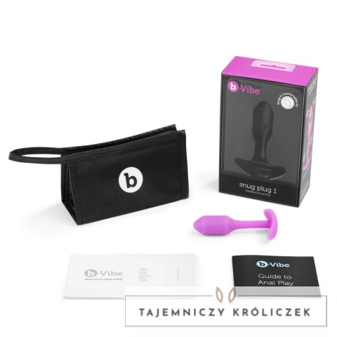 B-Vibe Snug Plug 1 Fuchsia silikonowy anatomiczny korek 54g B-Vibe