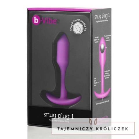 B-Vibe Snug Plug 1 Fuchsia silikonowy anatomiczny korek 54g B-Vibe