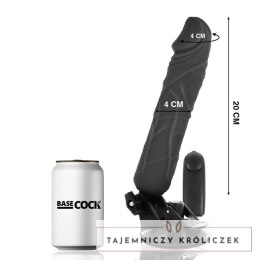 BASECOCK Pilotowany wibrator czarny 20 cm TPE z przyssawką i pilotem BASECOCK