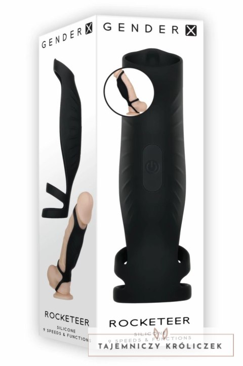 Evolved Rocketeer - wielofunkcyjny pierścień z systemem wibracji USB Gender X