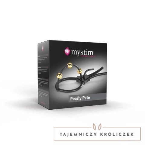 Mystim Pearly Pete - pętla do elektrostymulacji, regulowana, 3 złote kulki Mystim