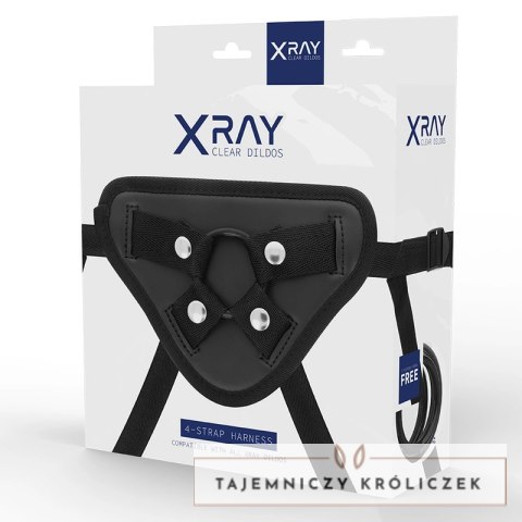 X RAY Uprząż z silikonowymi pierścieniami, regulowana, czarna X RAY