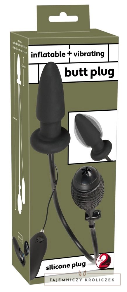 You2Toys Inflatable Plug z Wibracjami i Przewodowym Sterowaniem, czarny You2Toys