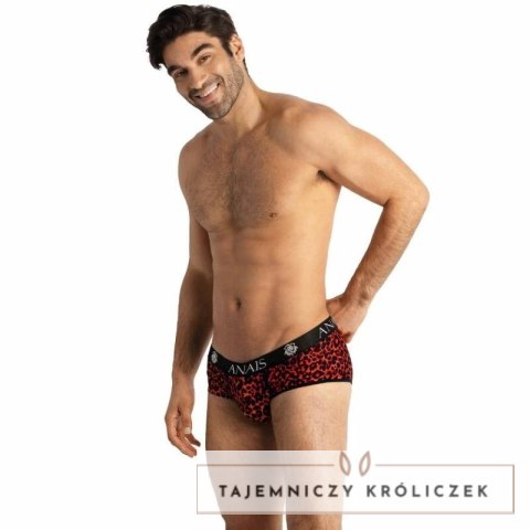Anais Men Tribal Brief L - Czerwone figi z mikrofibry z wzorem zwierzęcym ANAIS MEN