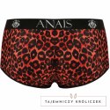 Anais Men Tribal Brief L - Czerwone figi z mikrofibry z wzorem zwierzęcym ANAIS MEN