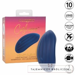 CalExotics Cashmere Velvet Curve Blue - Masażer silikonowy 10 trybow IPX7 CALEXOTICS