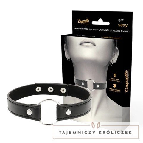 Coquette Chic Desire naszyjnik ze skory wegańskiej, regulowany, czarny COQUETTE
