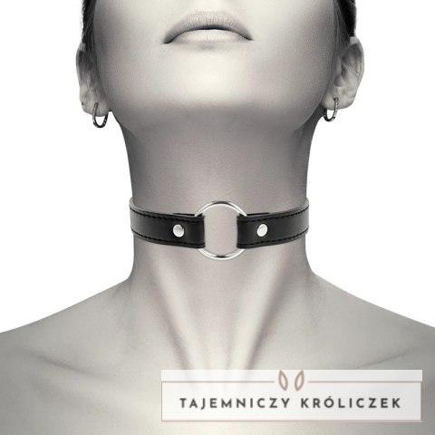 Coquette Chic Desire naszyjnik ze skory wegańskiej, regulowany, czarny COQUETTE