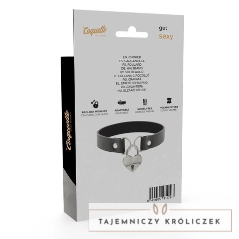 Coquette Chic Desire naszyjnik ze skory wegańskiej z zawieszką serce 40cm COQUETTE