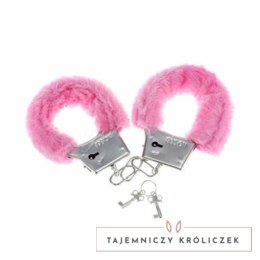 Diablo Picante Kajdanki Metalowe z Rożowym Pluszem - Regulowane DIABLO