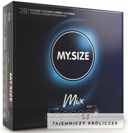 MY.SIZE Mix prezerwatyw 69 mm 28 szt. zestaw rożnorodnych wariantow MY SIZE