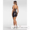 Obsessive Dominna Komplet Chemise & String Czarny Wetlook S/M Obsessive
