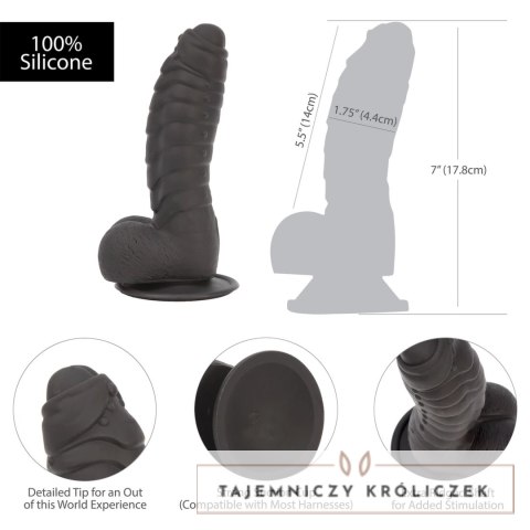 Addiction Ben Dong 18 cm Black - silikonowa anatomiczna forma, prążkowana Addiction
