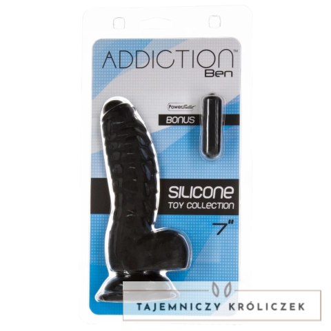 Addiction Ben Dong 18 cm Black - silikonowa anatomiczna forma, prążkowana Addiction
