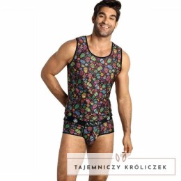 Anais Men Meksyk Top XL - bezrękawnik z modalu, kwiaty i czaszki ANAIS MEN