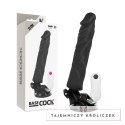 Basecock model pilot czarny 21 cm - wibrator z pilotem przewodowym TPE BASECOCK