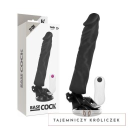 Basecock model pilot czarny 21 cm - wibrator z pilotem przewodowym TPE BASECOCK
