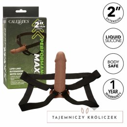 CalExotics Performance Maxx Przedłużenie z uprzężą silikon skora brązowa CALEXOTICS