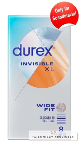 Durex Invisible XXL ultracienkie prezerwatywy 8 sztuk szerokość 60 mm Durex