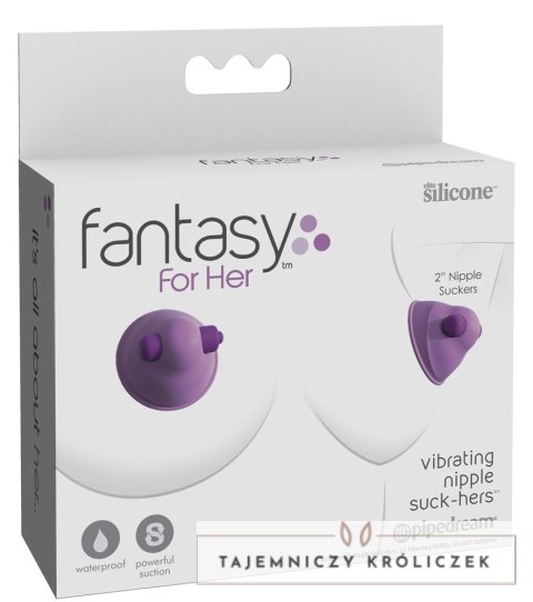 Fantasy For Her Zaciski Wibracyjne Ssące na Sutki Fioletowe 5,8cm Fantasy For Her